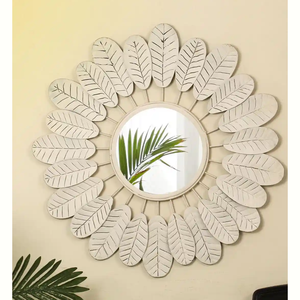 Hermoso espejo de pared marco hecho a mano de lujo para decoración del hogar sala de estar y decoración Interior de oficina espejo de mejor diseño Premium - Product Image 1