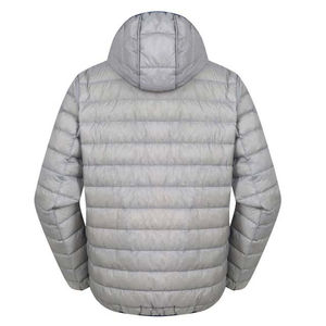Manteau d'hiver en jean matelassé imperméable pour hommes Veste coupe-vent à capuche avec fermeture à glissière complète Style de rue Service OEM personnalisé à l'avant - Product Image 2
