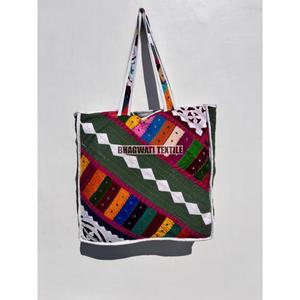 Sac fourre-tout matelassé en coton imprimé multicolore pour femmes pour l'été Usage quotidien Shopping Épicerie Plage Voyage-Vente en gros Cadeau parfait - Product Image 6