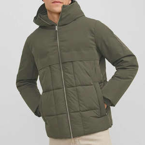 Veste matelassée fine à capuche avec logo avant pour hommes et femmes, parka brillante rembourrée imperméable, manteau long d'été - Product Image 2