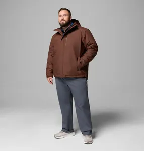 Veste d'hiver rembourrée à capuche pour homme, en polyester épais, coupe-vent, fermeture éclair, style décontracté, couleur unie, chaude et matelassée - Product Image 5
