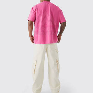 Camiseta Holgada Estampada 100% Algodón para Hombre, Precio al por Mayor, Logotipo OEM Personalizado, Diseño de Color Personalizado, Camiseta Desgastada - Product Image 3