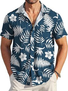 Camisa de Manga Corta Informal con Botones para Hombre, Camisa de Playa, Transpirable, Antiarrugas, Patrón Sólido, Color Blanco Marino - Product Image 2