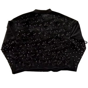 Camiseta de Hombre de Algodón de Manga Larga de Doble Capa con Diseño Desgastado Unisex Personalizada, Detalle de Pedrería, Uso Diario, Suministro OEM, Tejido de Invierno - Product Image 4