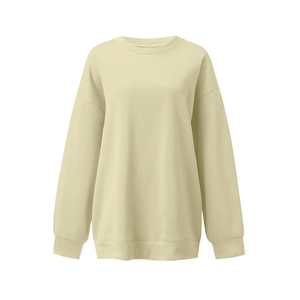 Sudadera con capucha de algodón de doble cara ecológica para mujer, jersey con cuello y hombros caídos, logotipo impreso frontal transpirable para invierno - Product Image 3