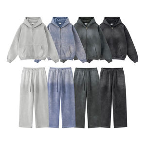 Nuevo Conjunto Deportivo de Algodón Unisex Personalizable de Moda, Transpirable, de Dos Piezas con Sudadera Lisa y Pantalones Cortos para Invierno y Otoño - Product Image 6