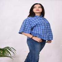 Chemise en coton faite main par un designer pour femme, chemisier à carreaux, coupe ample, coupe classique, écologique, décontractée, tenue formelle