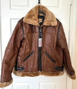 Chaqueta de Cuero Genuino Estilo Bomber RAF, Chaqueta de Cuero Vintage Delgada para Hombre, Venta Especial - Product Image 4