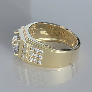 925 <b>Silver</b> <b>Men's</b> Iced Out <b>Ring</b> with Round Cut Moissanite Diamond Premium Quality Wedding <b>Ring</b> with Timeless Appeal - Product Image 3