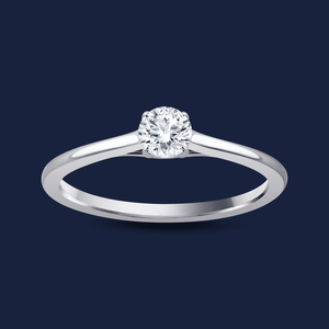 Bague Cathédrale à Cerceau en Or Massif 14K avec 1 Diamant de Laboratoire Rond de 0,30 Carat H+-SI, Idéale pour Cadeau de Mariage ou d'Anniversaire - Product Image 3