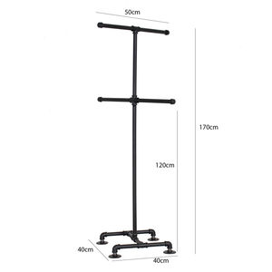Space-Saving Metal Double Tier Standing Clothes Organizer for Wardrobe Balcony Kitchen-GQA68031 - Product Image 4