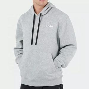 Wholesale <b>Fleece</b> Warm Blank 400gsm Cotton <b>Black</b> Oversized Hoodies for Men Stylish - Product Image 3