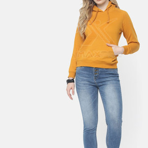 เสื้อฮู้ดผู้หญิงแบบสวมหัว ระบายอากาศได้ดี สไตล์ล่าสุด สีพื้นเรียบๆ ขายส่ง - Product Image 4