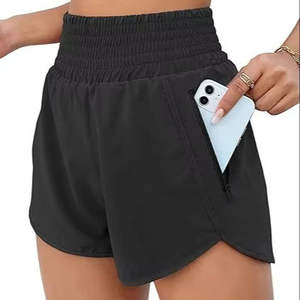 Shorts Deportivos para Mujer, Cintura Alta, con Bolsillo, Shorts Deportivos de 2.5 Pulgadas, Shorts Elásticos para Gimnasio y Entrenamiento - Product Image 1