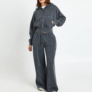 Soft Fabric With Ribbed Cuff & Hem Stylish Wear Women Tracksuit <b>Cheap</b> Rate For Bulk Buyer Full Sleeves Design With Custom Logo - Product Image 1