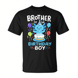 T-shirt promozionale coordinata per la famiglia con l'axolotl fratello del compleandante, per occasioni speciali - Product Image 2