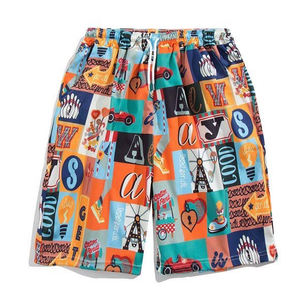 Men's Custom Solid Color High Cut Eco-Friendly Breathable Quick Dry Spandex/Nylon Front Drawstring Pocket Beach <b>Shorts</b> 1 Piece - Product Image 2