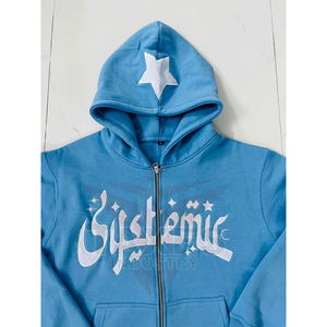 New Clothing Manufacture Breathable Design <b>Men</b> Puff Print Zipper <b>Hoodies</b> 100% Cotton <b>Thick</b> Fleece <b>Men's</b> <b>Hoodies</b> & Sweatshirts - Product Image 5