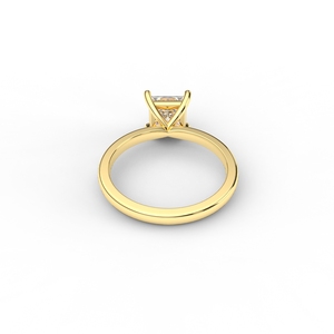 Anillo de Compromiso Solitario con Diamante Cultivado en Laboratorio, Corte Princesa, Certificado por IGI, en Oro Rosa/Blanco y Amarillo de 9K - Product Image 3