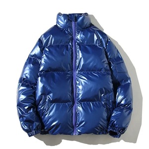 Veste d'hiver décontractée pour hommes Manteau bouffant épais à coupe ample Tissu en toile à col montant rembourré en coton Style décontracté fin - Product Image 6