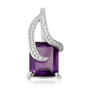 Luxury <b>set</b> <b>jewelry</b> 925 sterling silver amethyst CZ gemstone pendant earring ring <b>set</b> for <b>women</b> - Product Image 4