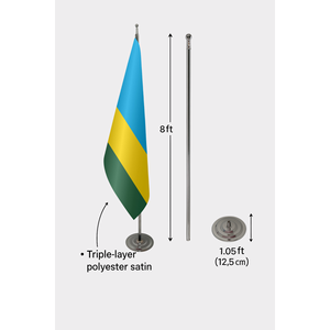 Rwanda Official Indoor <b>Flag</b> Custom 3x5ft Desk <b>Flag</b> Digital Printed Cotton Aluminum <b>Pole</b> Versatile Display Silk Plastic Polyester - Product Image 3