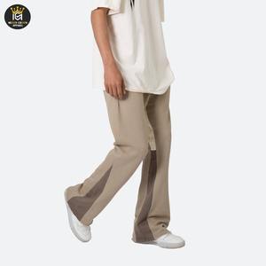 High Street <b>Men's</b> Casual Flared <b>Trousers</b> <b>Lightweight</b> Cotton Elastic Waist Hip Hop Streetwear Flat Front Design for <b>Summer</b> - Product Image 4