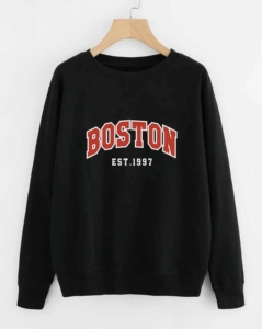 Custom Men's Winter Casual Embroidered Long-Sleeved Crew Neck Pullover 100% Cotton Loose Fit - Product Image 5