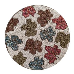 High-End Luxury Leaf Design Wedding <b>Table</b> Place-Mats Multi-Metal Ball Beaded Crystal Pearls Rhinestone Decor High Mats Pads - Product Image 6