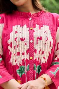 Pintex été coton A-ligne travail Kurti pantalon ensemble Long Co-ord ensemble fabricant en gros kurtis femmes Inde cordon coordonné ensemble - Product Image 3