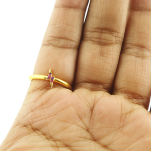 Anillo de amatista Lightning Bolt Anillo minimalista delicado de plata esterlina 925 para mujer - Product Image 3