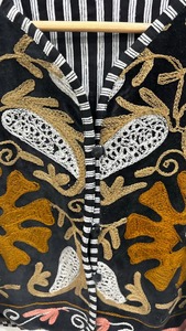 Indien court doux manteau coton velours Suzani broderie florale veste vêtements d'hiver veste manteau Floral femmes manteau - Product Image 4