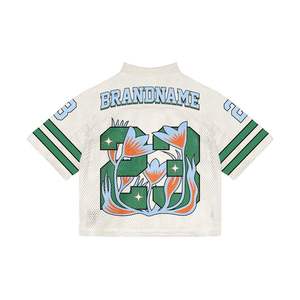 เสื้อยืด100% สตรีทไซส์สั้นผ้าถักโลโก้ได้ตามต้องการทรงบ็อกซี่ฟิตผ้าโพลีเอสเตอร์สำหรับผู้ชาย - Product Image 5