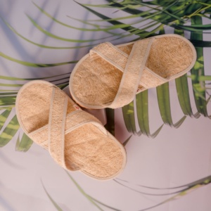 MEILLEUR VENDEUR Luffa Feuille Pantoufle pour Quotidien Maison Spa Hôtel Salle De Bains Utilisation Léger Confortable Semelle Souple Vietnam - Product Image 5