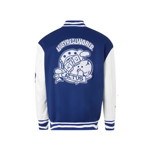 2025 nueva chaqueta universitaria de temporada de invierno al aire libre de alta calidad para hombres, ropa de calle de manga de cuero de retazos, chaqueta de béisbol para hombres - Product Image 6