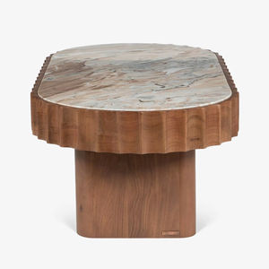 Table basse moderne avec détails cannelés, construction en bois massif - Meubles de maison écologiques et durables - Product Image 5