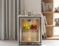 Refroidisseur de boissons de comptoir en acier inoxydable avec porte vitrée pour matcha et jus de fruits, idéal pour les bureaux exécutifs