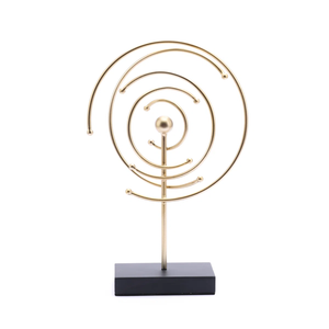 Sculpture décorative fantaisie en métal de conception moderne avec base en bois Sculpture décorative d'intérieur aux prix d'usine directs - Product Image 1