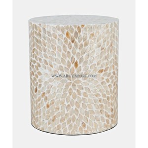 Mosaïque Travail Forme Ronde Table D'appoint En Bois Maison Décorative Café Table D'appoint Conception Unique Merveilleuse Top Vente Table D'appoint - Product Image 1