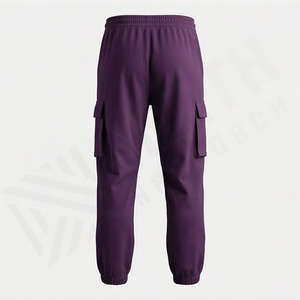 Fashionable Lightweight Long Drawstring Knitted Soft <b>Fabric</b> With Pocket Jogger Casual Cotton Polyester Jogger Pant Men - Product Image 2