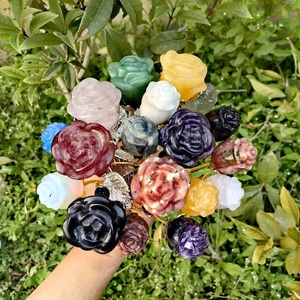 Souvenir regalo per ragazza in ametista al quarzo rosa, cristallo naturale, fiore di diamante, <span class=keywords><strong>voglie</strong></span> per la guarigione dei cristalli di rosa di san valentino - Product Image 1