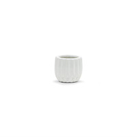 Pot Keramik Putih Modern Unik Kecil CUD0304WT - Tinggi 4 inci, untuk Penggunaan di Dalam/Luar Ruangan