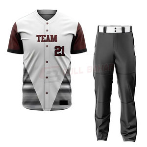ชุดเบสบอลที่มีดีไซน์คลาสสิกและทันสมัยพอดีกับชุดเสื้อเบสบอลติดกระดุมแบบเต็มชุดพร้อมกางเกงเข้าชุด - Product Image 1