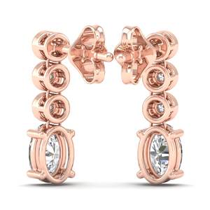 Prix de gros REYES, boucles d'oreilles longues pendantes en or massif 14 carats avec moissanite pour femmes, accessoires de mariage, bijoux fins de mariée - Product Image 4