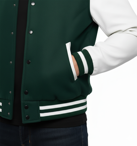 แจ็กเก็ตเบสบอลขนแกะสไตล์สปอร์ตสำหรับผู้ชายเสื้อกันลมระบายอากาศปักโลโก้ย้อมสีเรียบ - Product Image 5