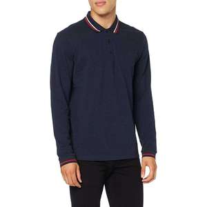 เสื้อโปโลแขนยาวของผู้ชายผ้าฝ้าย100% กำหนดเองสีดำลายทางคอคอกลมปักลำลองน้ำหนัก180กรัม - Product Image 5