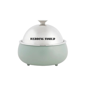 Casserole en acier inoxydable avec finition personnalisée à double paroi Casserole de forme ronde de luxe Nouveau chauffe-plats en métal vendu en gros - Product Image 4