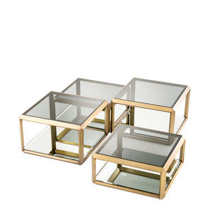 Modern <b>Nesting</b> Living Room Furniture <b>Set</b> Callum <b>Coffee</b> & Tea <b>Tables</b> Convertible Oak & MDF Durable with Storage - Product Image 4