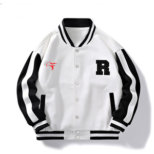 2024 vente en gros personnalisé dernières conceptions à manches longues Baseball Varsity veste hommes plaine blanc Varsity Letterman manteau - Product Image 1