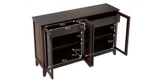 Meuble de rangement de salon salle à manger de luxe rangement antique 3 portes buffet en bois de récupération - Product Image 5